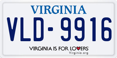 VA license plate VLD9916