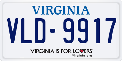 VA license plate VLD9917