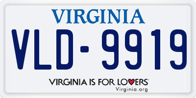 VA license plate VLD9919
