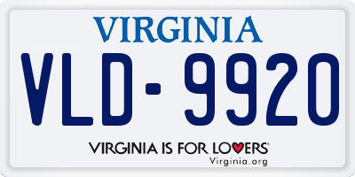 VA license plate VLD9920