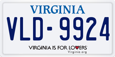 VA license plate VLD9924