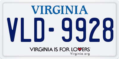 VA license plate VLD9928