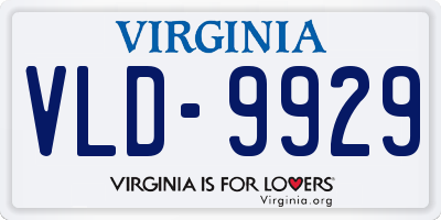 VA license plate VLD9929