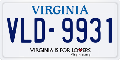 VA license plate VLD9931