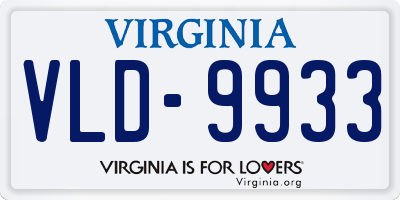 VA license plate VLD9933