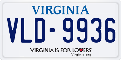 VA license plate VLD9936