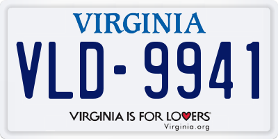 VA license plate VLD9941