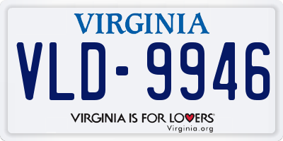 VA license plate VLD9946