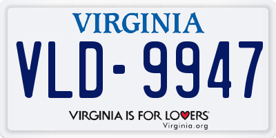 VA license plate VLD9947