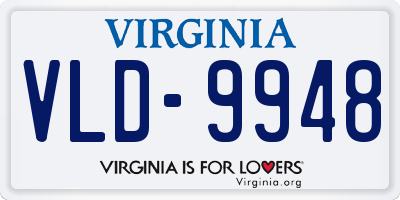 VA license plate VLD9948