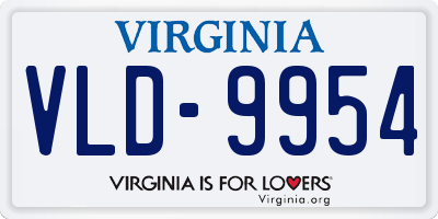 VA license plate VLD9954