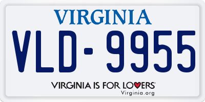 VA license plate VLD9955