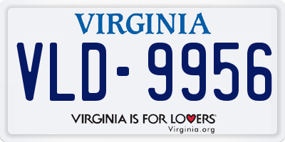 VA license plate VLD9956
