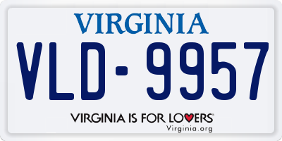 VA license plate VLD9957