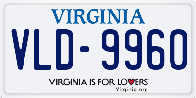 VA license plate VLD9960