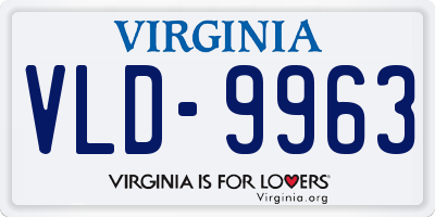 VA license plate VLD9963