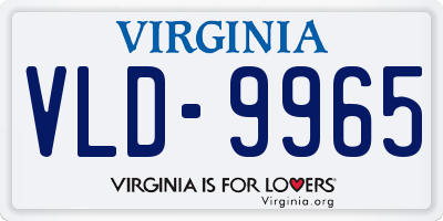 VA license plate VLD9965