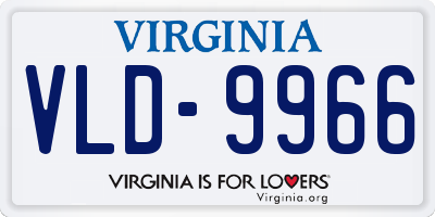 VA license plate VLD9966