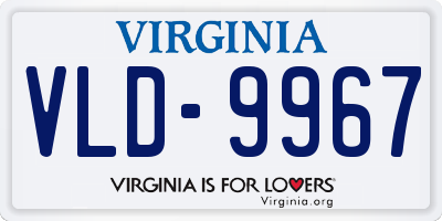 VA license plate VLD9967