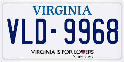 VA license plate VLD9968