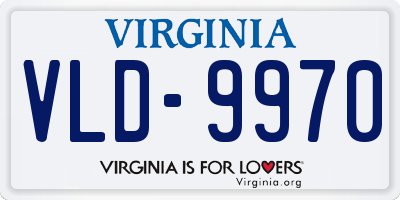 VA license plate VLD9970