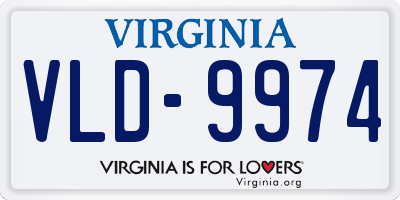 VA license plate VLD9974