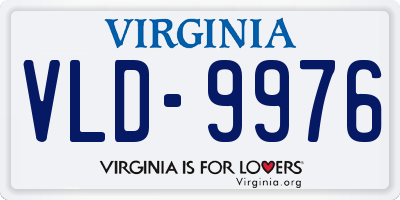 VA license plate VLD9976