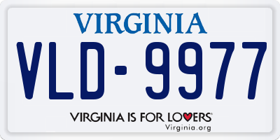 VA license plate VLD9977
