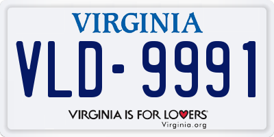 VA license plate VLD9991