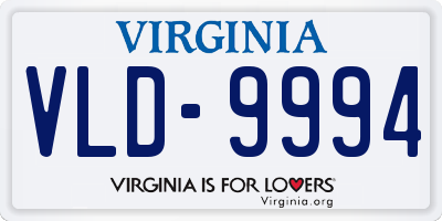 VA license plate VLD9994