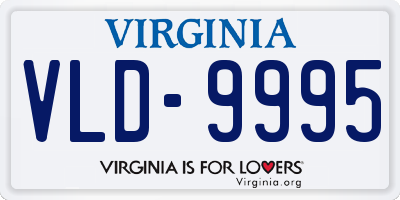 VA license plate VLD9995