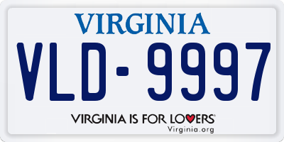 VA license plate VLD9997