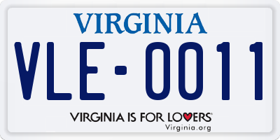 VA license plate VLE0011