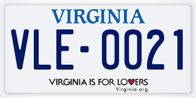 VA license plate VLE0021