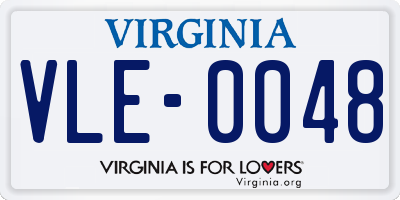 VA license plate VLE0048