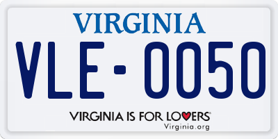 VA license plate VLE0050