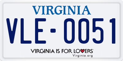 VA license plate VLE0051