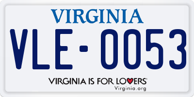 VA license plate VLE0053