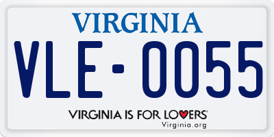 VA license plate VLE0055