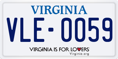 VA license plate VLE0059