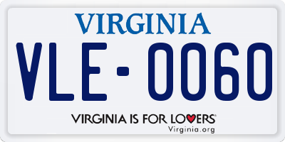 VA license plate VLE0060