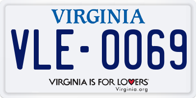 VA license plate VLE0069