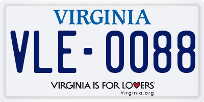 VA license plate VLE0088