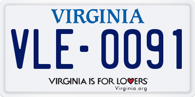VA license plate VLE0091