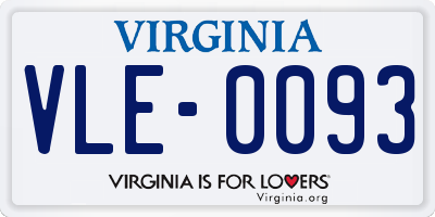 VA license plate VLE0093