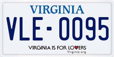 VA license plate VLE0095
