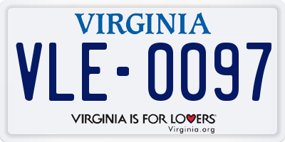 VA license plate VLE0097