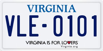 VA license plate VLE0101