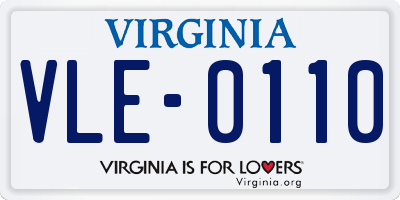 VA license plate VLE0110