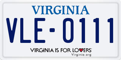 VA license plate VLE0111